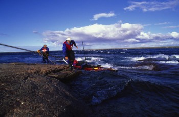  How not to line a kayak: Amadjuak River 