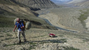  Portaging the sled-o-cart 