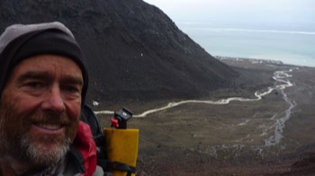  John, with Grise Fiord finally in view after 50 days and 750km of wonderful high arctic travel 